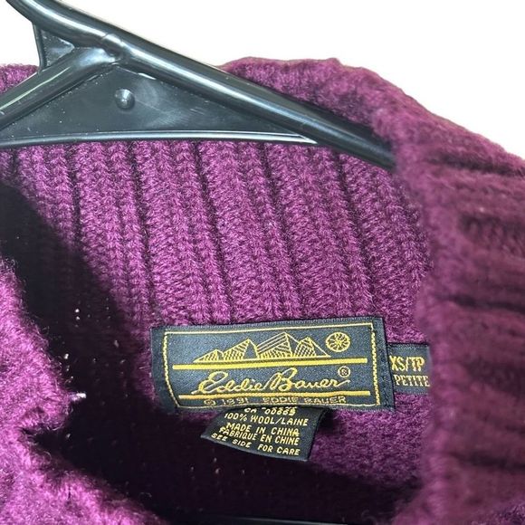 VTG Eddie Bauer Floral Print Wool Sweater Womens XS - Picture 3 of 3